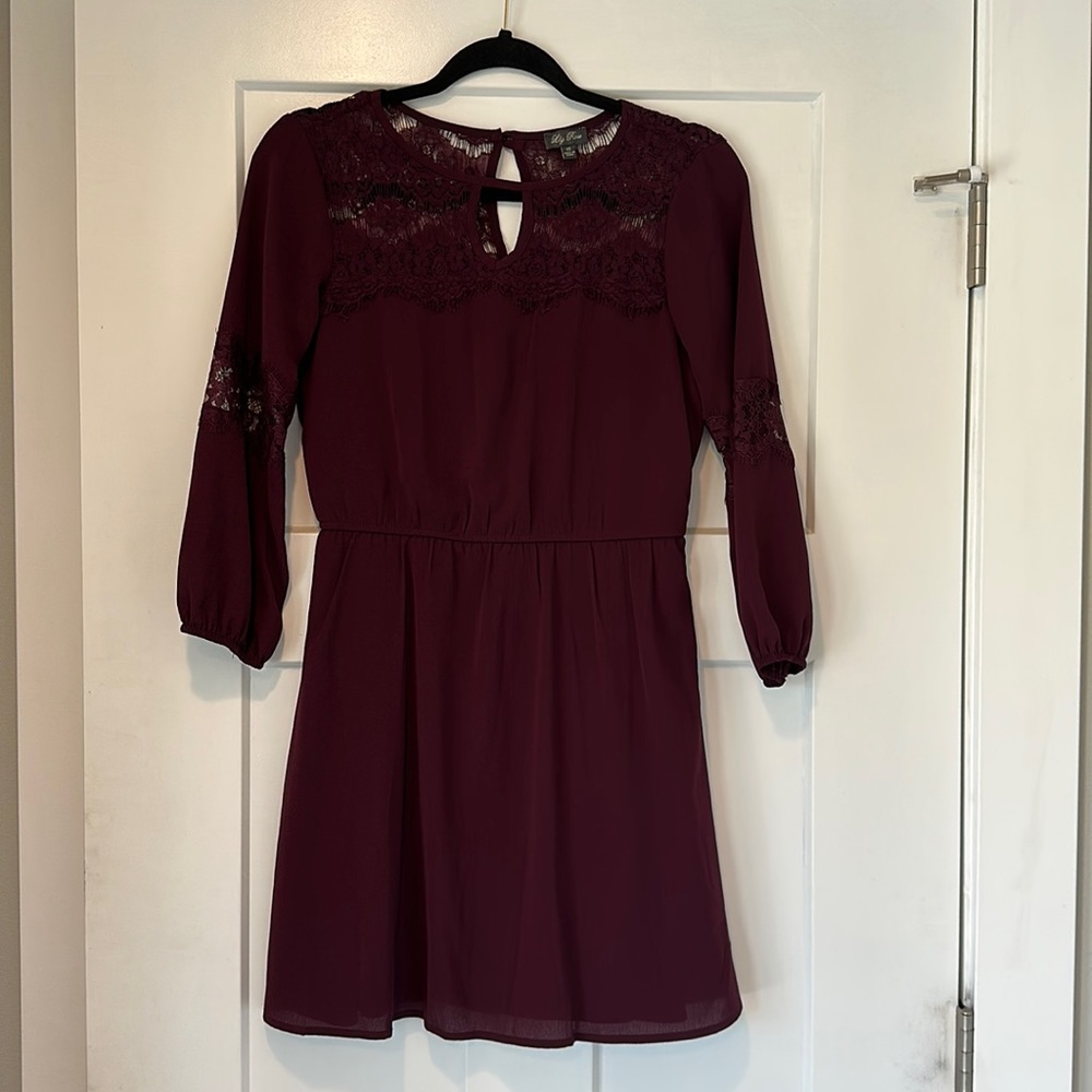 Lily Rose purple lace mini dress xs